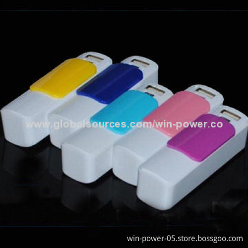 2,600mAh Slide Portable Power Bank for Samsung Galaxy S3/S4/iPhone 5/5S, Long Battery Lifespan